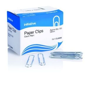 Initiative Paperclips Giant Plain 50mm Pack 100