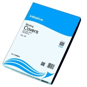 Initiative PVC Binding Covers A4 250 Micron Clear Pack 100