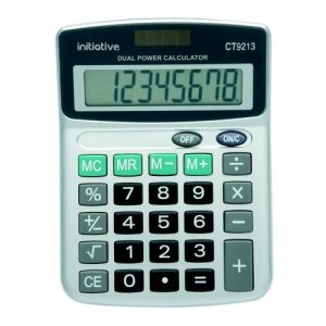 Initiative 8 Digit Semi Desktop Solar Powered Calculator