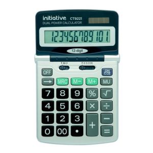 Initiative 12 Digit Desktop Solar Powered Calculator