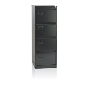 Initiative Steel Filing Cabinet 4 Drawer Black