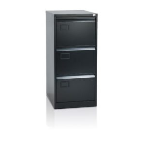 Initiative Steel Filing Cabinet 3 Drawer Black