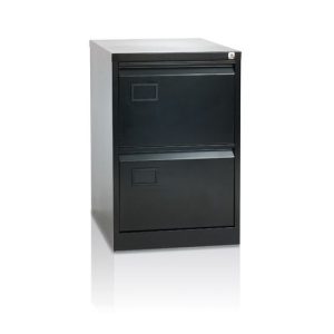 Initiative Steel Filing Cabinet 2 Drawer Black