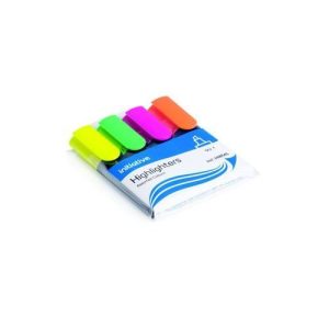 Initiative Water Based Highlighter Wedge Tip Ast Wallet 4