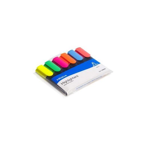 6 Bright Colours Assorted Premium Initiative Highlighter Fluorescent Pens 