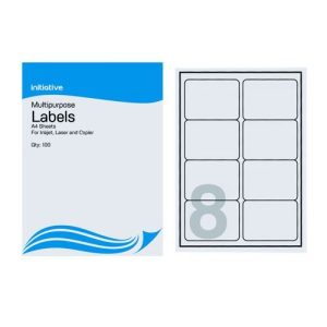 Initiative Multipurpose Labels 99.1 x 67.7mm 8 Lab/Sh Pk 100