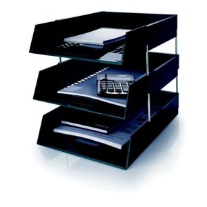 Initiative Plastic Letter Tray Black 255w x 347d x 55h mm