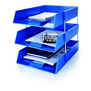 Initiative Plastic Letter Tray Blue 255w x 347d x 55h mm