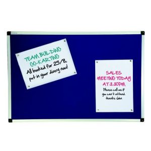 Initiative Noticeboard 900x600mm (3x2') Aluminium Frame Blue