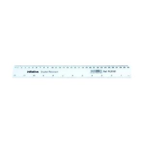 Initiative Shatter Res Plas Ruler 30cm (12 Inch) Clear