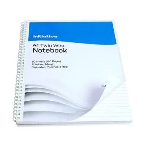 Initiative Twinwire Notebook A4+ Ruled Margin Perf 160 pages