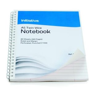 Initiative Twinwire Notebook A5+ Ruled Margin Perf 160 pages