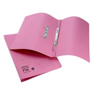 Initiative Transfer Spring File Foolscap 285gsm Pink